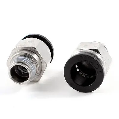 

2 Pcs 1/4" PT OD Tubing 12mm Push In Joint Pneumatic Connector Quick Fitting