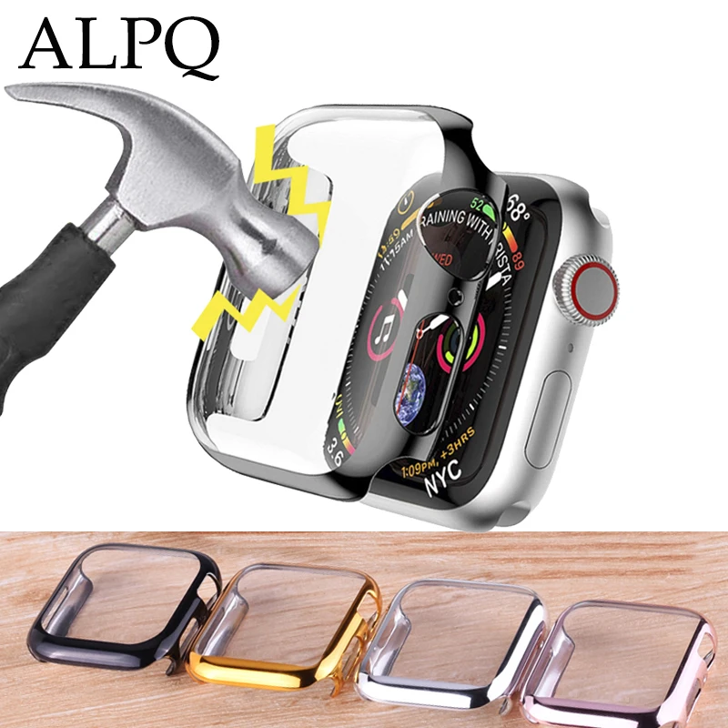 

For Apple iPhone Watch 42mm 38mm 40mm 44mm Case Cover iwatch Series 4 3 2 1 Protective Case Protector Plating Cover She