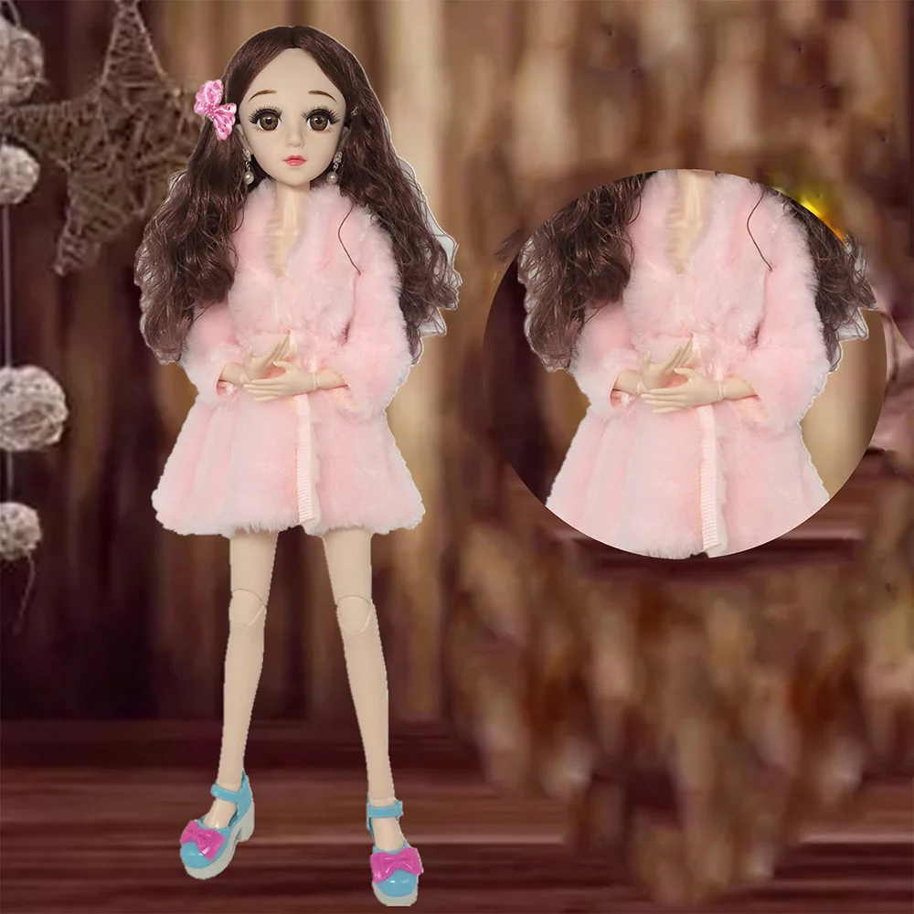 Зимнее меховое пальто для 1/3 и 60 см bjd кукла девочка детская игрушка одежда - Цвет: fur coat
