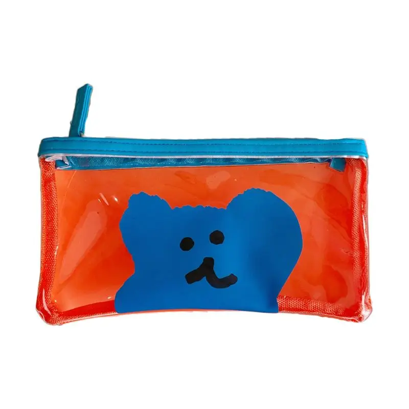 

Kawaii Cartoon Bear Pencil Bag Transparent Pen Case Kids Gift Stationery Pouch