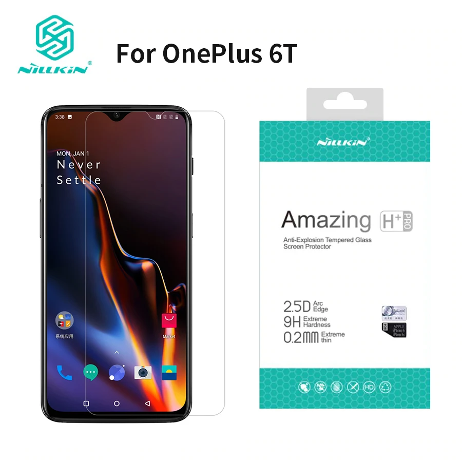 

For oneplus 6t Screen Protector 6.41 inch NILLKIN Amazing H/H+PRO 9H Tempered Glass Protector for one plus 6t glass oneplus 6t