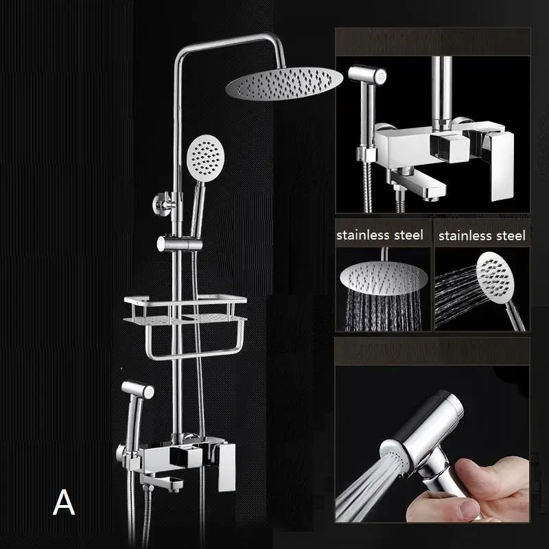 MODEL N Doccia Black Regadera Electronica Conjunto Ducha Colonne De Regendouche Painel Eletrico Douche Chuveiro Душевая система для ванной комнаты - Цвет: MODEL N