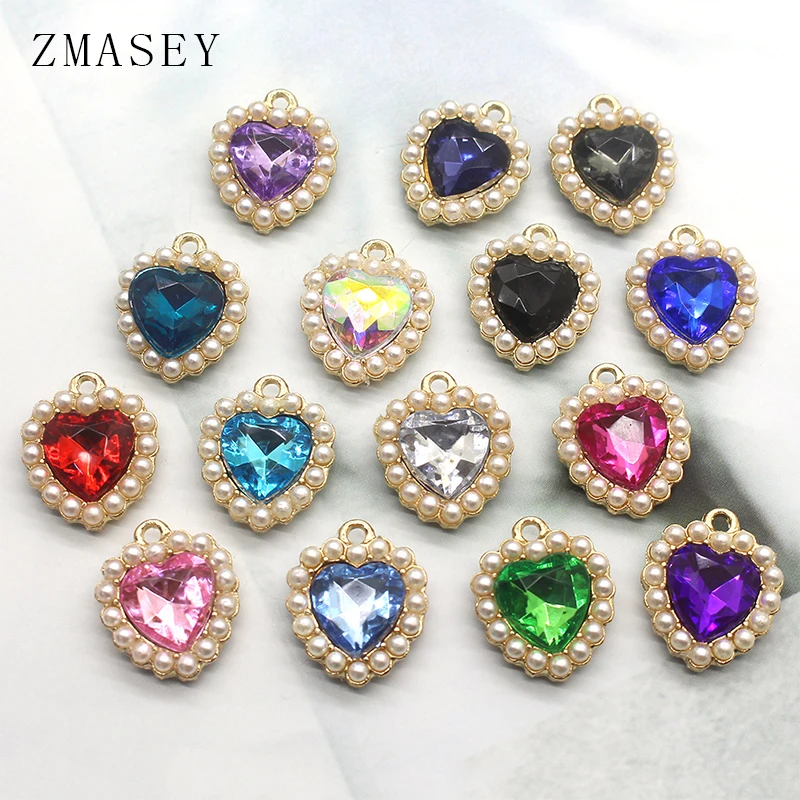 

Metal Pearl Buttons 5Pcs Peach Heart Acrylic Embellishment Craft Decoration DIY Scrapbook Decoration Buckle