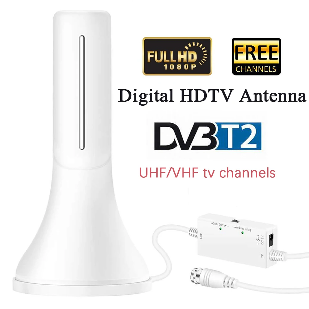 

DVB-T2/ISDB‐T/DTMB/ATSC Indoor TV Antenna DVB-T Digital HDTV Antenna Outdoor 120 Miles Range UHF VHF Digital Amplifier Cable HD