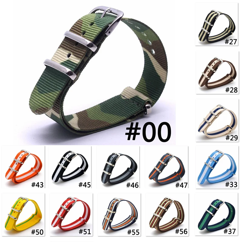 New Listing 16mm 18mm 20mm 22mm 24mm Nylon Strap Multicolor Nato Fabric Woven Watch Accessories | Наручные часы