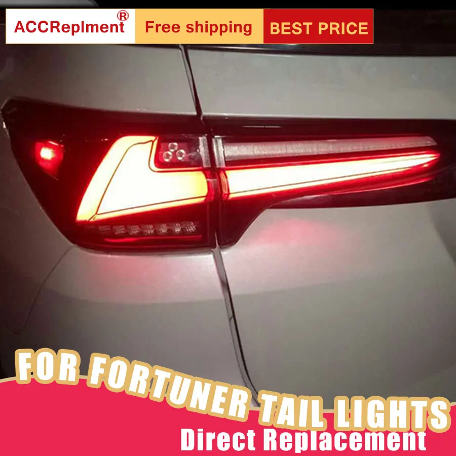 

New LED Taillights Assembly For Toyota Fortuner 2017-On LED Rear Lamp Brake Reverse Light Rear Back Up Lamp DRL Car Tail lights