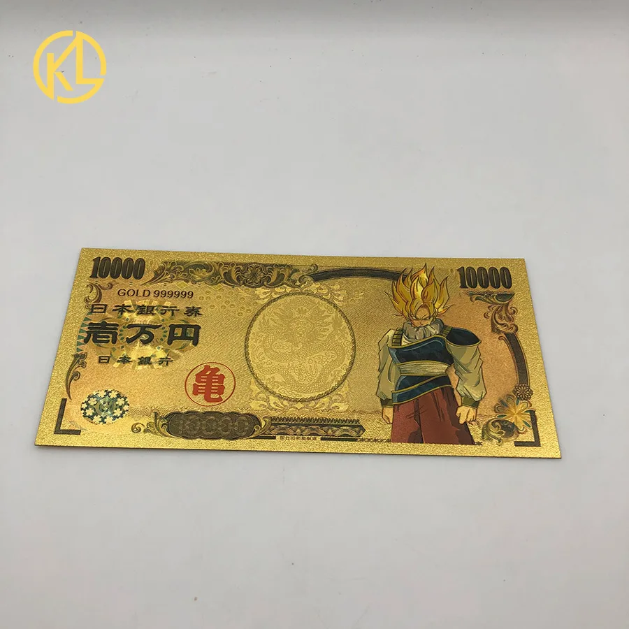1 шт. Япония 10000 Йен банкнота Золотая фольга банкнота Qute dragon ball Sun Wukong позолоченная коллекция банкнот подарки - Цвет: 5