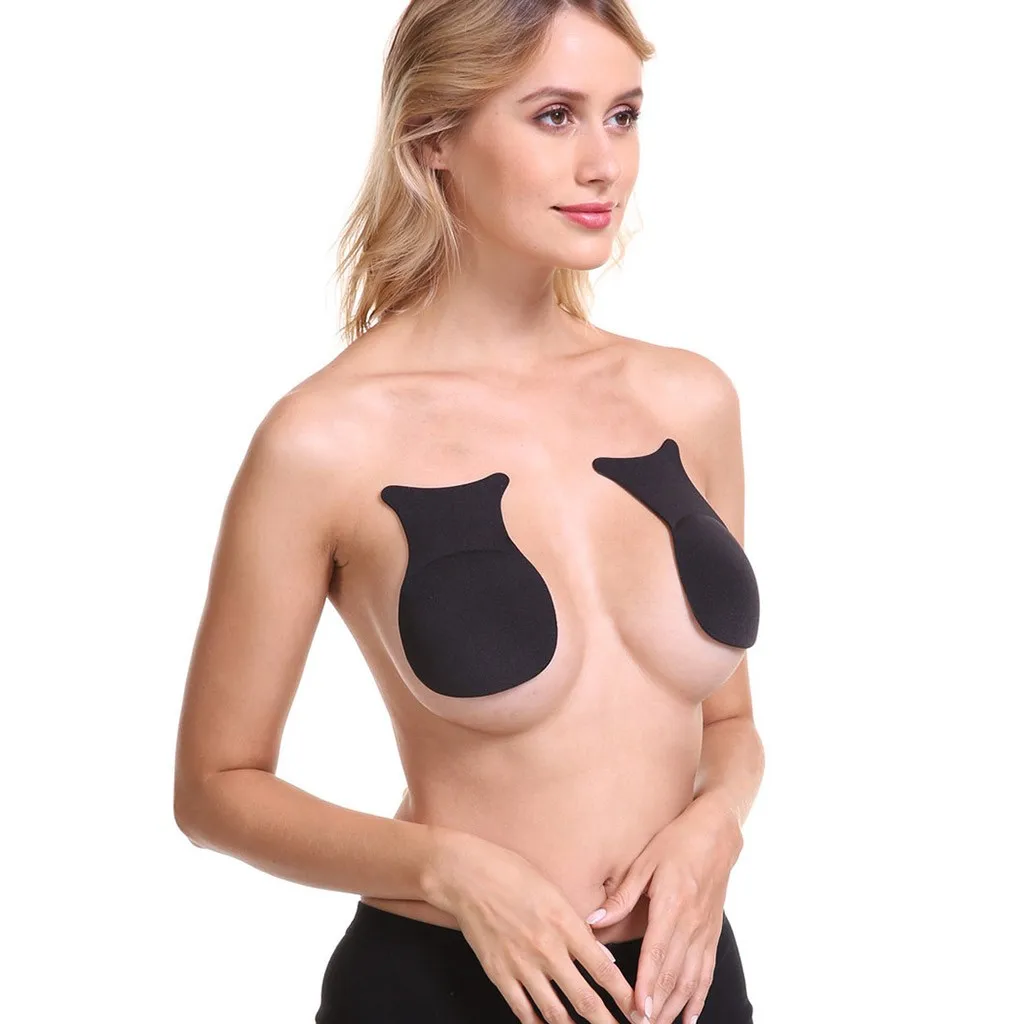 Women Sticky Bra Strapless Backless Bra Self Adhesive Bra Invisible Push Up Bra Seamless Lingerie Wire Free Solid Chest Sticker