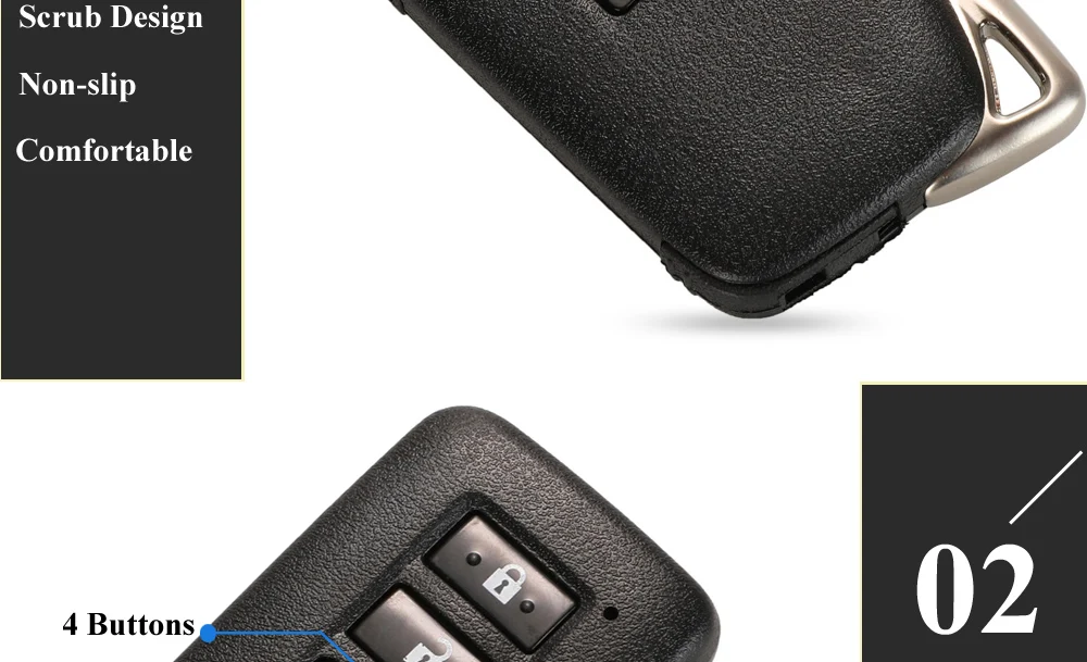 Jinyuqin 2/3/4 pulsante copertura Shell chiave auto remota per Lexus NX GS RX IS ES GX LX RC 200 250 350 LS 450H 300H sostituzione custodia chiave - H01286560d0444a6f9b578d257ed58b17j