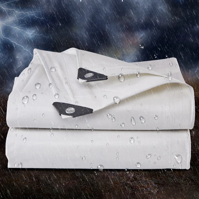 Vastag 0,32 Mm -Es Fehér Pe Pulpaulin Esőálló Kendő Kültéri Kerti Zamatos Növények Pet House Vízálló Ponyvaba Napfényes - Image 4