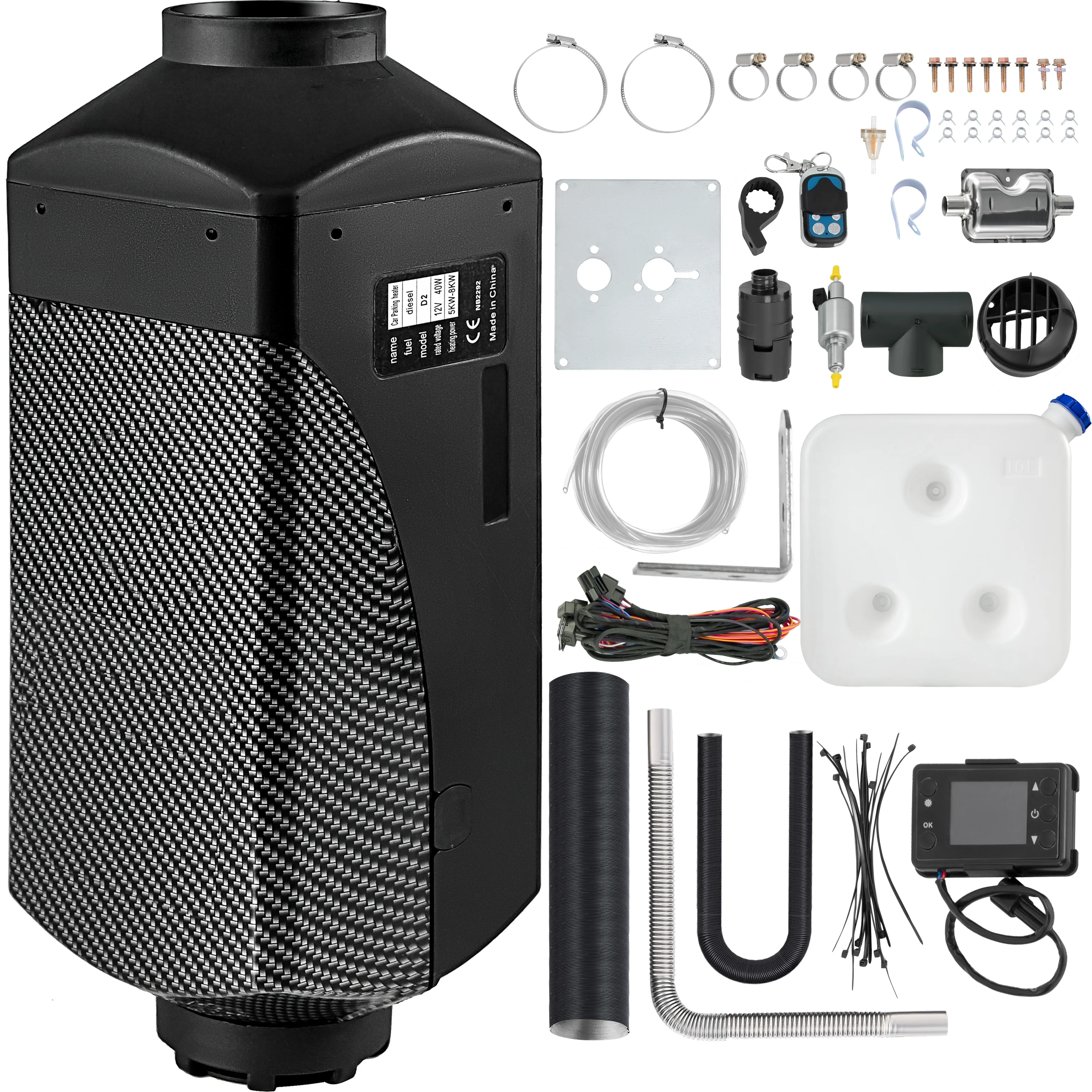 VEVOR-calefacción estacionaria para vehículos diésel, calentador de aire de 8KW y 12V con mando a distancia e interruptor LCD, calefactor para camiones y coches