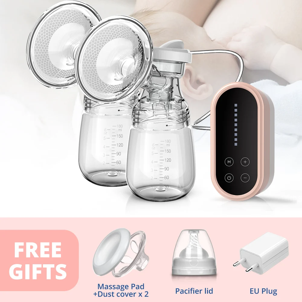 NEW Electric Protable Dual Breastfeeding Milk Pump Breast Pump Mirror Touchscreen LED Display Charged By USB Mute NO BPA Electric breast pumps classic Electric breast pumps