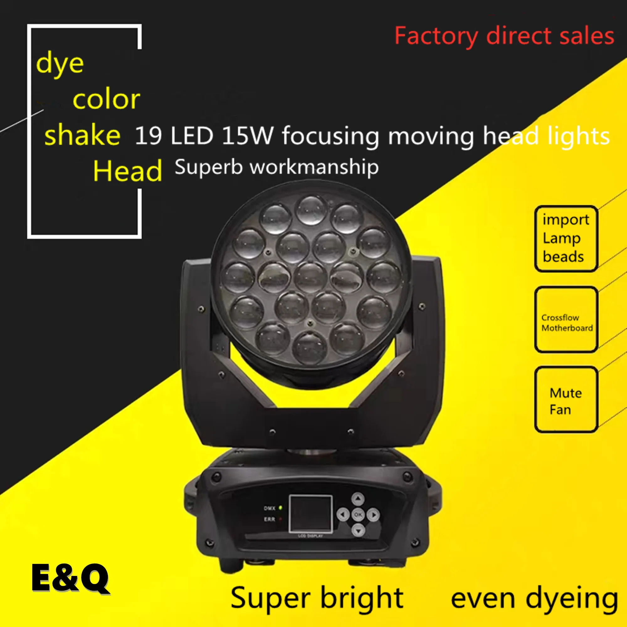 

Stage Dyeing Light LED19pcs Focusing Dyeing Light 4-in-1 Circle Control Dyeing Light with RDM Bar Wedding