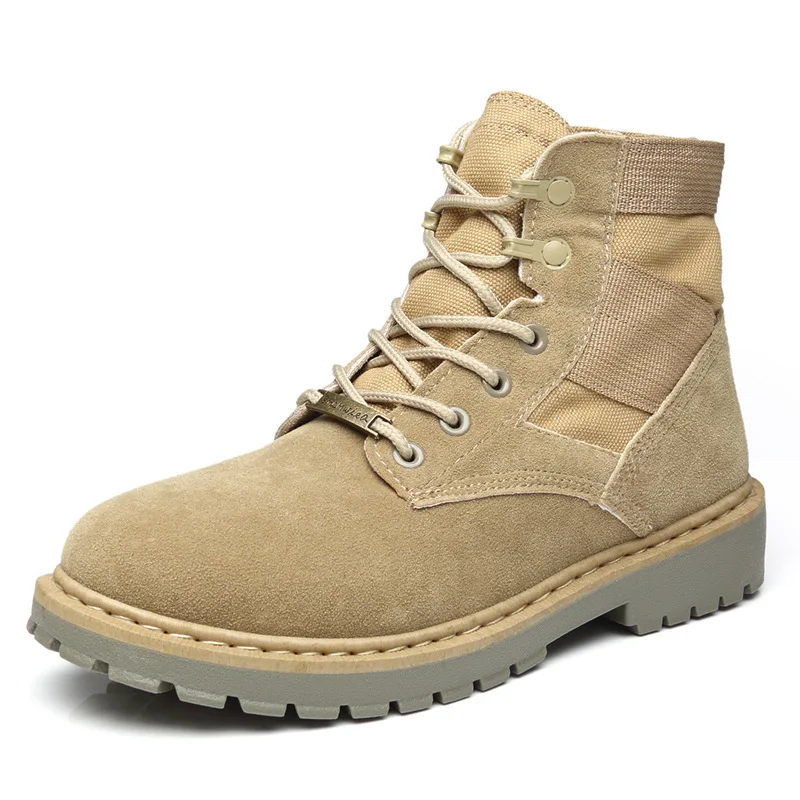 

mens boots Overalls outdoor combat army shoes waterproof Martin boots PU medium high top men's short boot male comfortable shoe