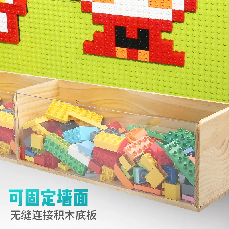 

Kindergarten Building Blocks Wall Building Blocks Groove CHILDREN'S Building Blocks Storage Box Storage Slot Solid Wood Acrylic