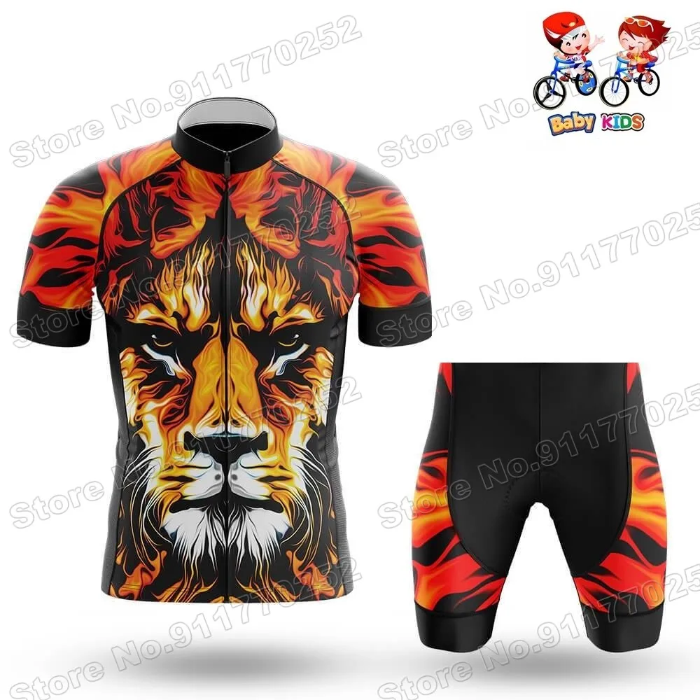 Детский комплект трикотажных изделий Fire Lion из мультфильма Аниме для мальчиков и