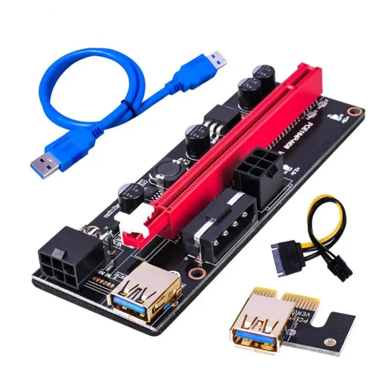 Usb 3.0 Pci-E Райзер Ver 009S Экспресс 1X 4X 8X 16X адаптер карта Sata 15Pin к 6 Pin кабель питания