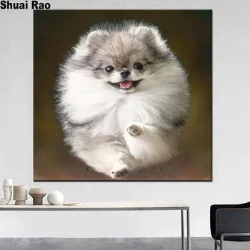 

3d cross stitch diamond painting Dog Pomeranian Puppy Diamond Embroidery FULL square round diamond mosaic kit 5d diy animals,