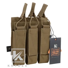KRYDEX тактический MOLLE тройной Открытый Топ SMG Mag Чехол для MP5 MP7 KRISS модульный тройной журнал Перевозчик для страйкбола охота CB