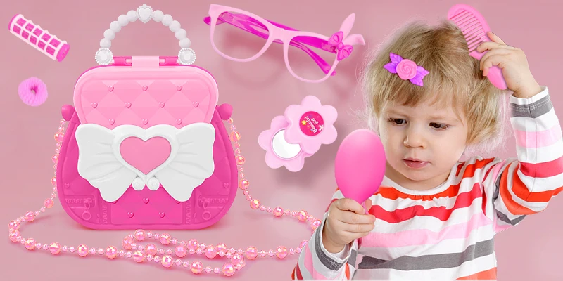 Fingir jogar criança compõem brinquedos 25/32 pces rosa maquiagem conjunto  princesa cabeleireiro simulação brinquedo para meninas vestir cosméticos -  AliExpress