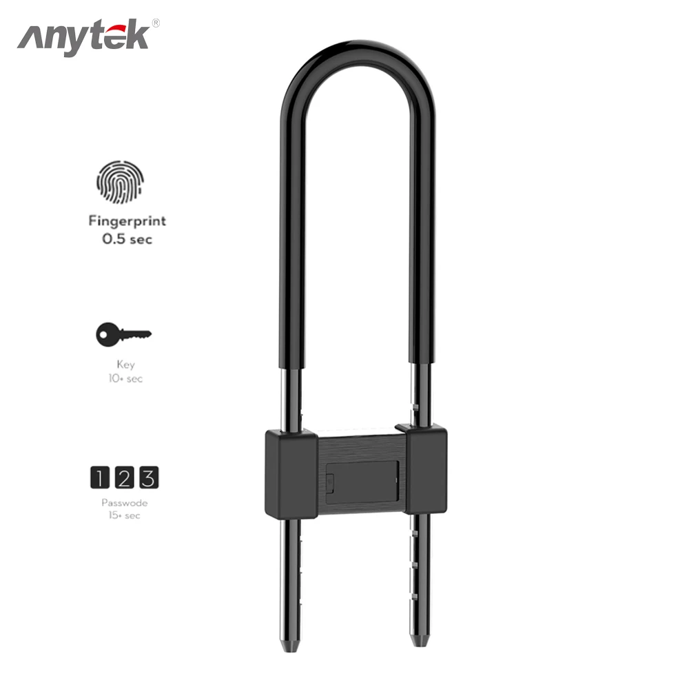Anytek L12 умный перезаряжаемый замок с отпечатком пальца, умный навесной замок, дверной замок, Противоугонный замок с отпечатком пальца для автомобиля, велосипеда, мотоцикла