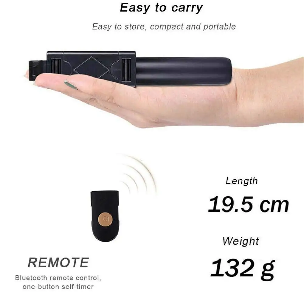 MeterMall K07 Extendable Tripod with Detachable Wireless Remote and Tripod Stand Bluetooth Control