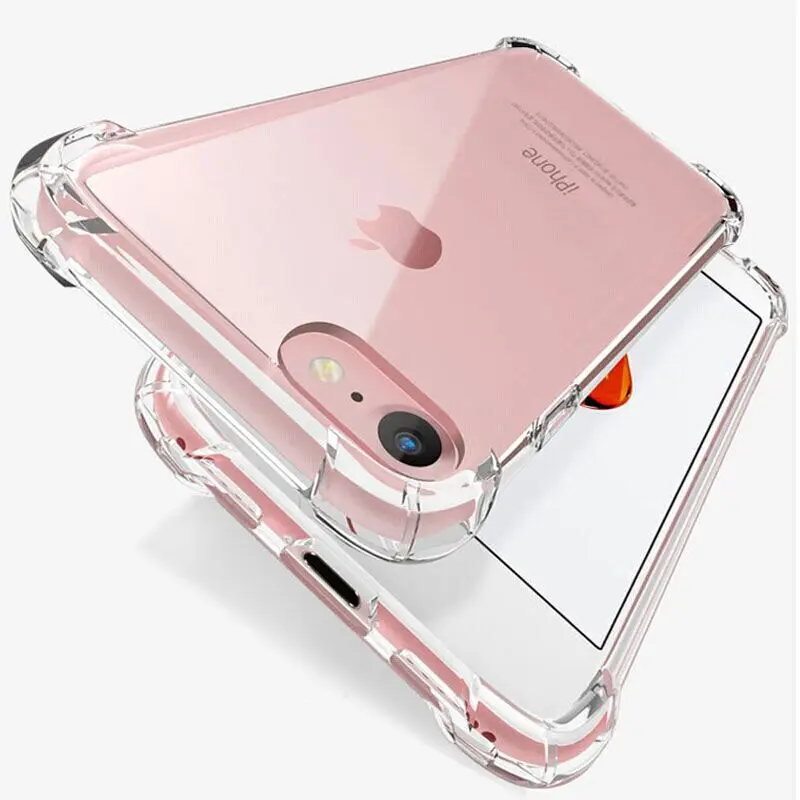 

10 PCS Shockproof Silicone Phone Case For iPhone 7 8 6 6S Plus 7 Plus 8 Plus XS Max XR 11 Case Transparent Protection Back Cover