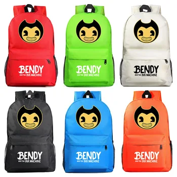 

Anime Bendy School Bag for Teenagers Girls Boys Cartoon Travel Bags Oxford Mochila Laptop Bag Big Strong Backpack
