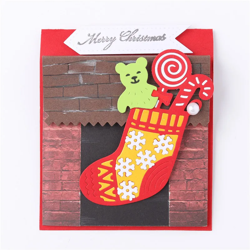 

InLoveArts Metal Cutting Dies Christmas Sock Snowflake Stencils Scrapbooking DIY Photo Album Paper Card Decor Craft Embossing