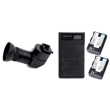 

1pcs 1.25X-2.5X Machine Right Angle Finder Viewfinder & 2Pcs Lp-E6 Battery and Dual Battery Charger with Usb Led Display