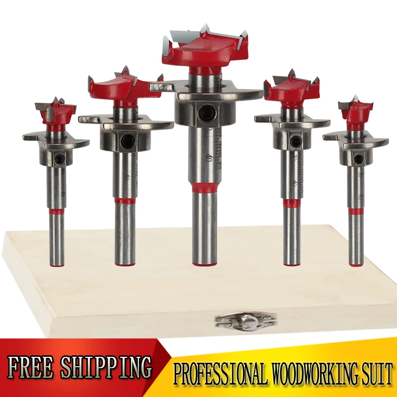Free shipping Metal hole saw drill set 5Pcs/15/20/25/30/35mm woodworking tools precision scale carbide hole saw milling cutter