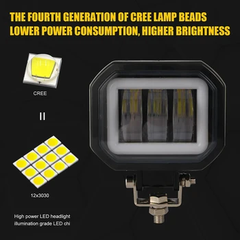 

Motorcycle Work Light Square Angel Eye W/ Mounting Brackets Offroad Lighting