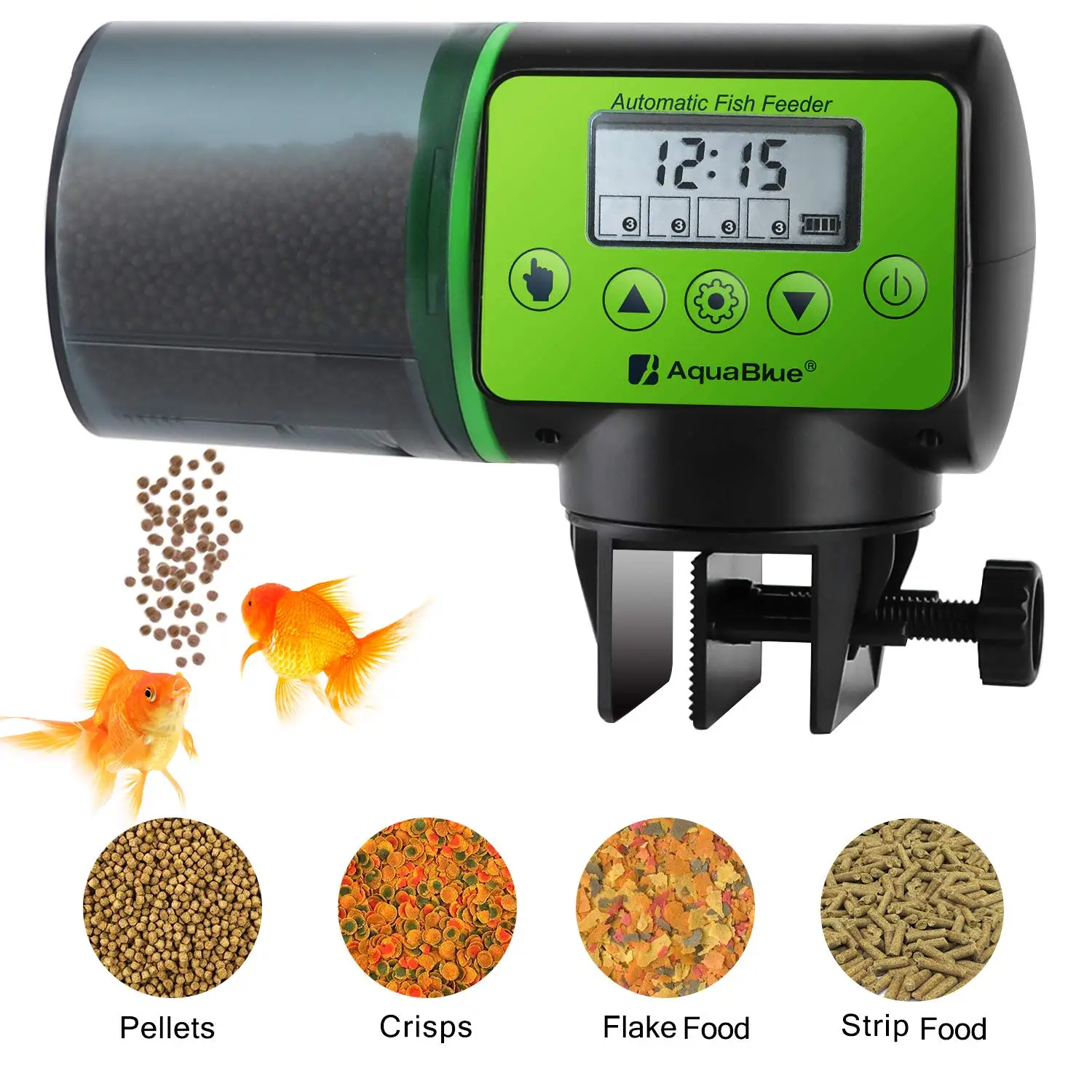 

LCD Display Digital Aquarium Automatic Fish Feeders Fish Tank Electric Auto Timer Feeder for Vacation Weekend Pet Food Dispenser