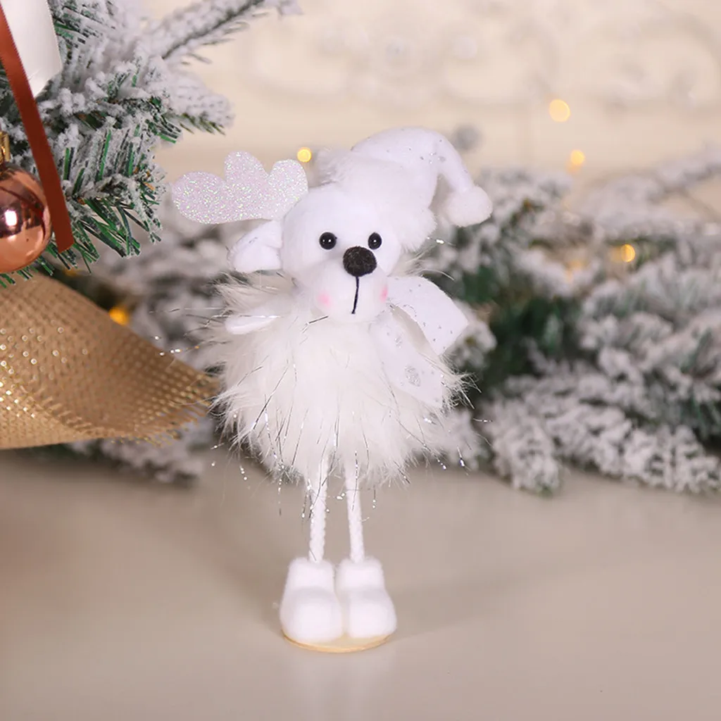 Рождественские украшения ангел плюшевая кукла игрушка сделай сам рождественская елка украшения подарок на год подвесные подвески Deco Noel Bois прямая поставка - Цвет: C