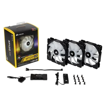 

Corsair Высокопроизводительный вентилятор SP120 RGB со светодиодной подсветкой 120 мм—три упаковки в комплекте с контроллером