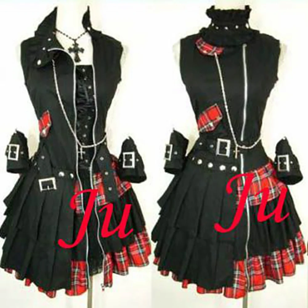 Fondcosplay hiphop Gothic Tripp Lolita Punk black Cotton Dress Cosplay Costume CD TV CK347 jpg