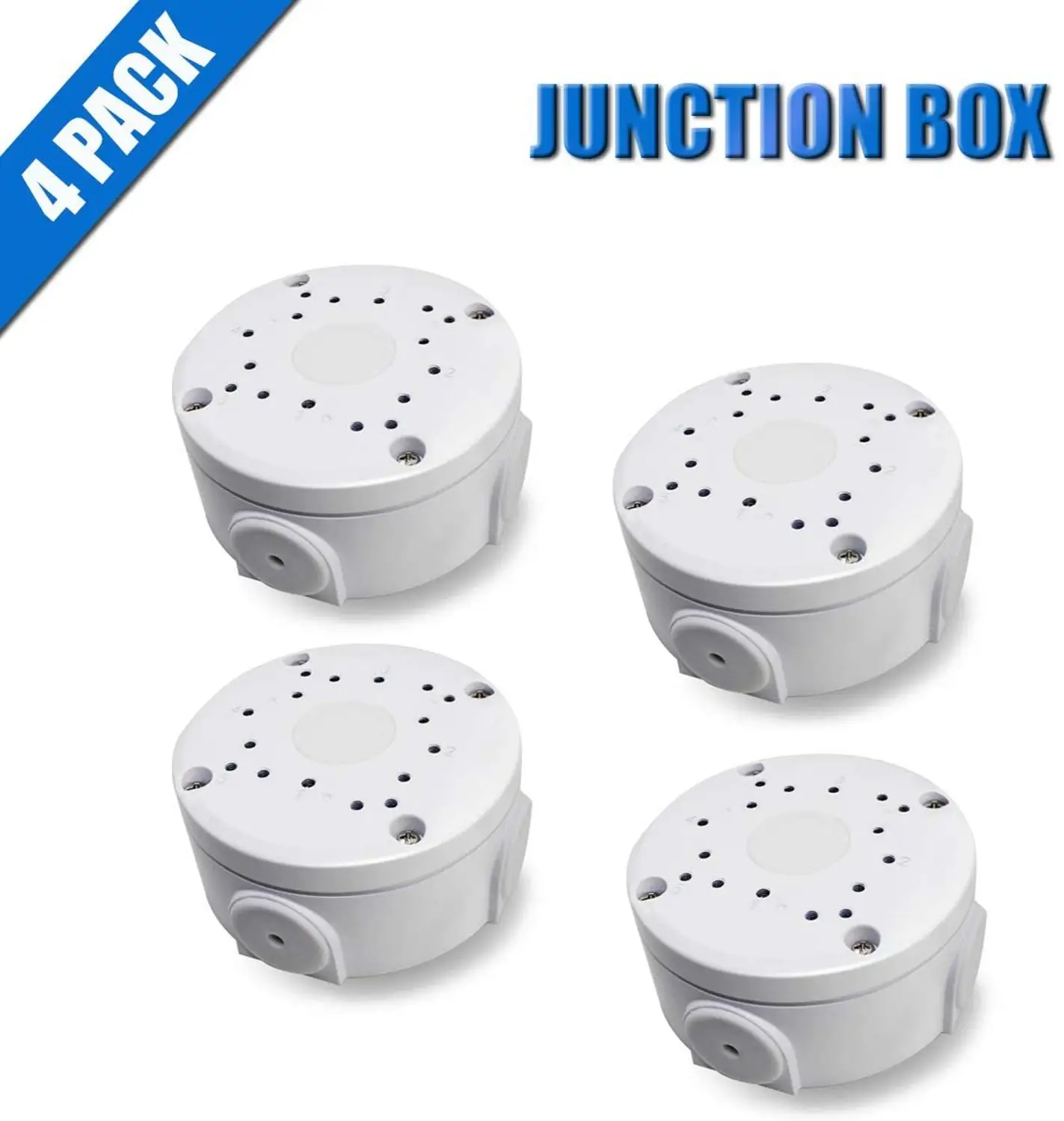

Aluminum Bracket Junction Back Box Onduit Base for OHWOAI Bullet Cameras, Water-Proof Junction Box for IP Camera (4 Pack)