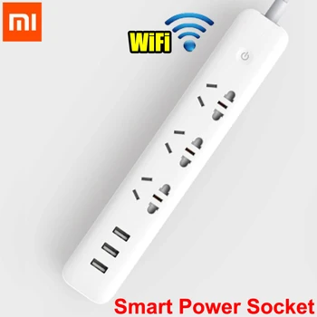 

Xiaomi Qingmi Smart Home Strip Socket Plug Smart Power Strip Wifi App Wireless Remote Power Outlet with 3 Jack 3 USB Ports