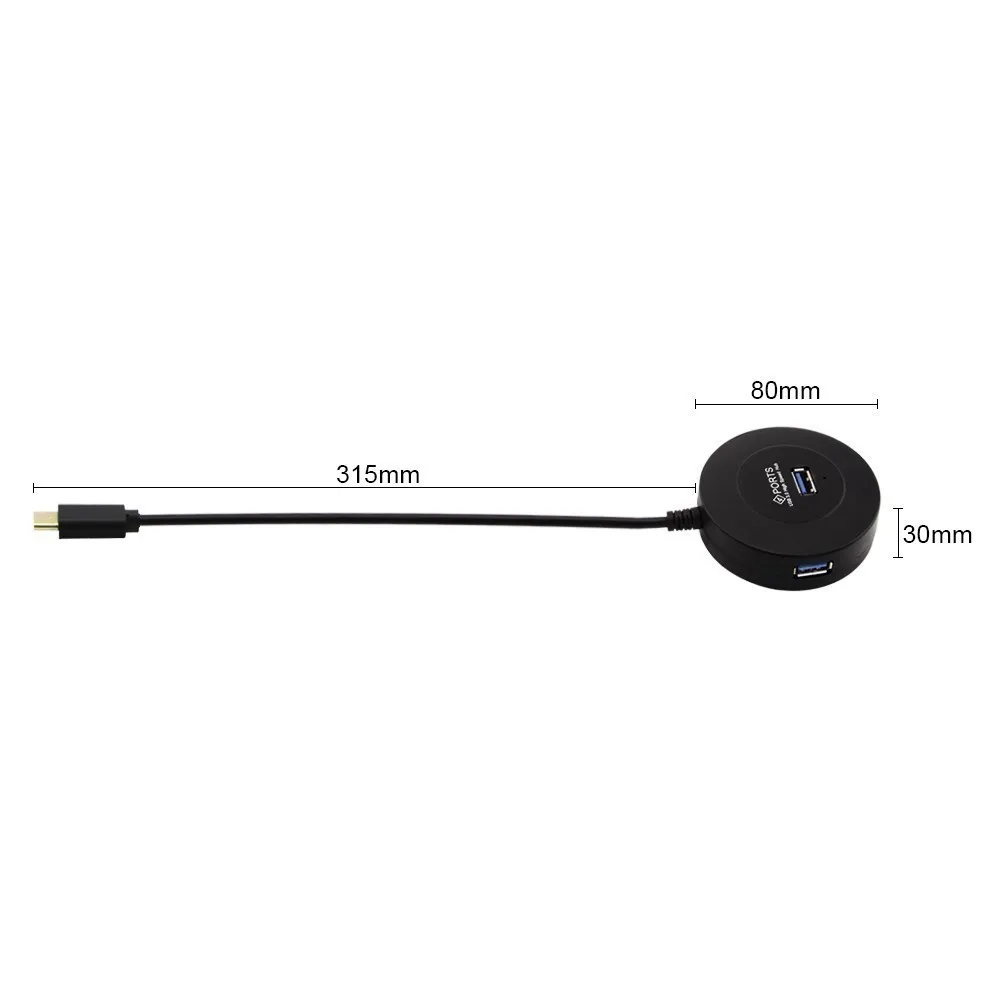 Концентратор USB Type C 4 порта Mini USB C концентратор Высокоскоростной 5 Гбит/с USB3.0 концентратор разветвитель с интерфейсом питания для Macbook Аксессуары для ноутбуков