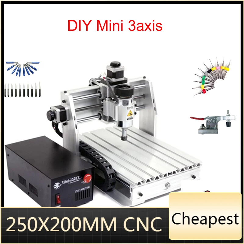 Mini CNC milling machine 2520 cnc engraving 250*200mm working area router | Инструменты