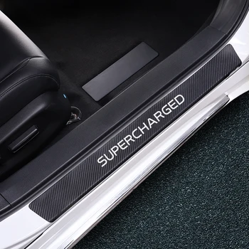 

Car Door Sill Sticker Carbon Fiber Anti-scratch Welcome Sticker 4 Pcs/set For Land Rover Discovery Evoque Freelander SVR