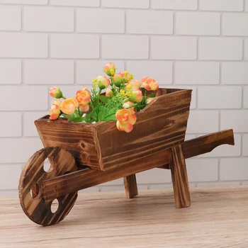 

Wooden Cart Flowerpot Creative Fleshy Combination Plant Pot Shop Window Garden Decoration Ornamental Wheelbarrow Planter