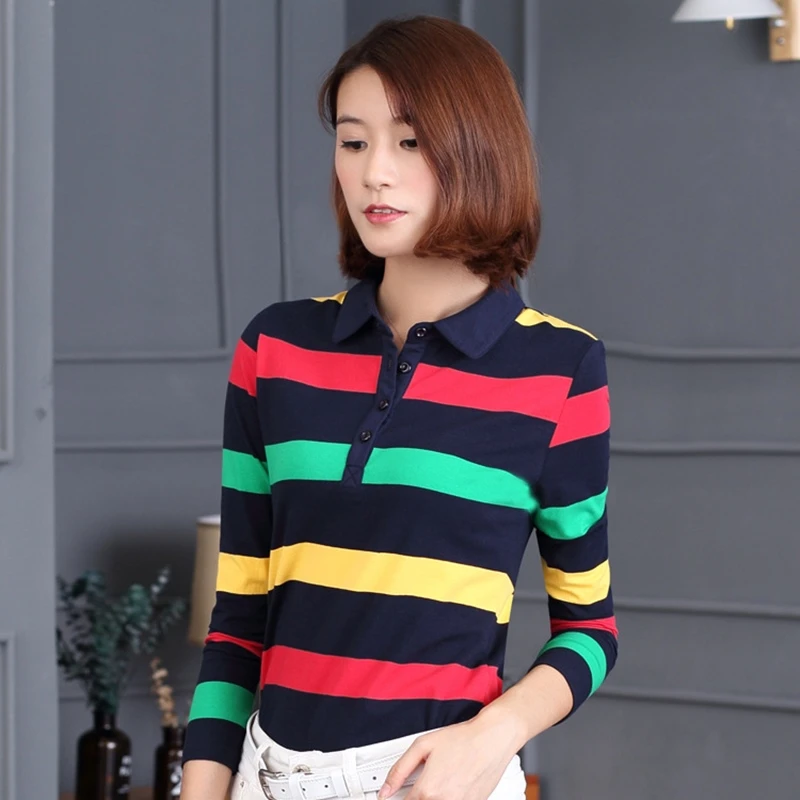 Striped polo shirts ladies Clearance