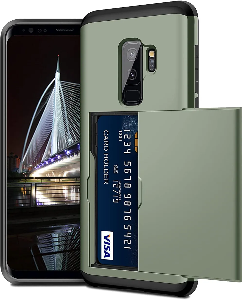 Per Samsung Galaxy S9 Plus Porta Scorrevole Tasca Nascosta Slot Per Schede Custodia Antigraffio Per Galaxy S9 S9 + S9 Plus Cover Coque Funda