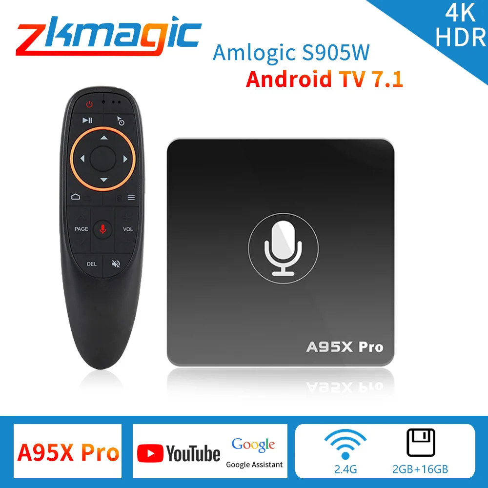 A95X Pro Android 7 1 TV Box 2 Гб оперативной памяти 16 встроенной голосовой пульт