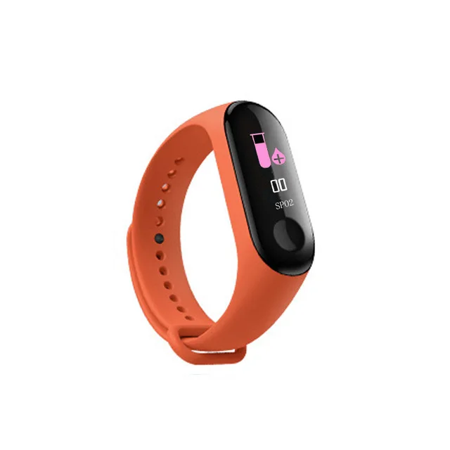 M3 умный браслет Здоровый Спорт бег ходьба браслет для мужчин женщин Смарт часы монитор Bluetooth IP67 водонепроницаемый - Цвет: Orange