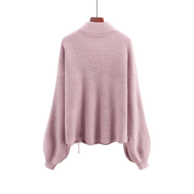 Autumn and winter new Korean version sweater women's wear pure color knitted sweater women's Pullover round collar  knit  women