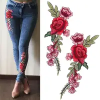 Buy New Brand Roses/Butterfly  Flowers Embroidery Applique Sew Badge Craft Embroidered For Clothes Trousers Online