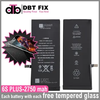 

10pcs/lot AAAAAA High Quality 0 cycle Battery For iPhone6s plus 6SP Brand New Free Tempered Glass