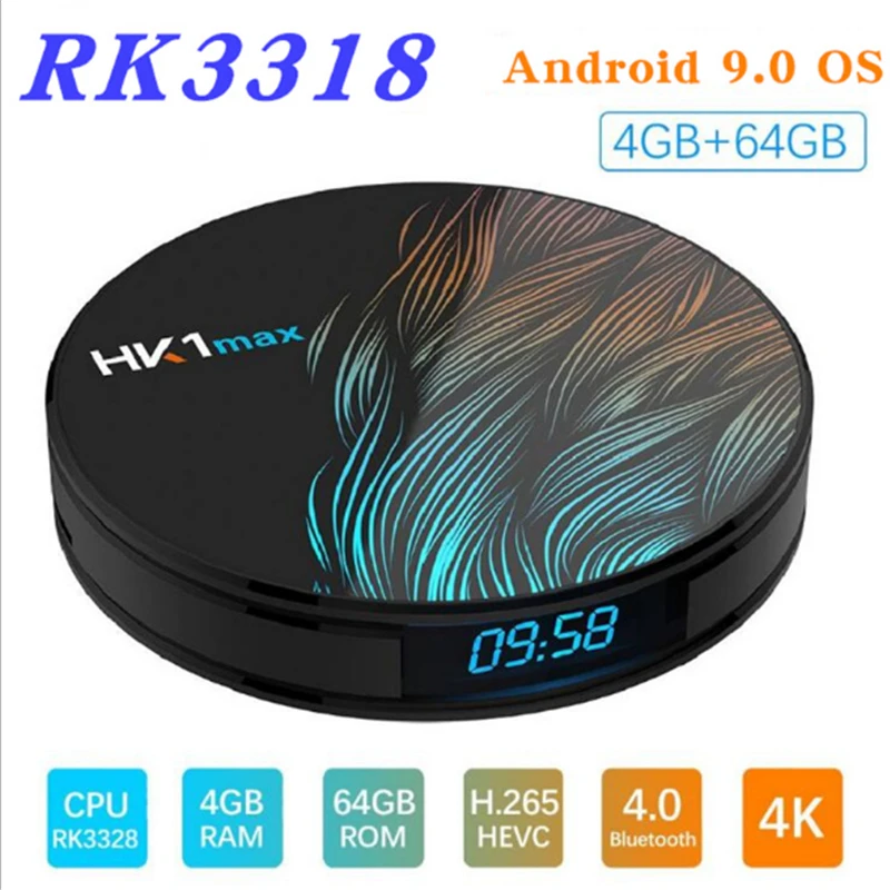 Приставка Смарт-ТВ HK1 Max Android 9 0 4 + 128/64/32 ГБ Rockchip 4K Wi-Fi | Электроника